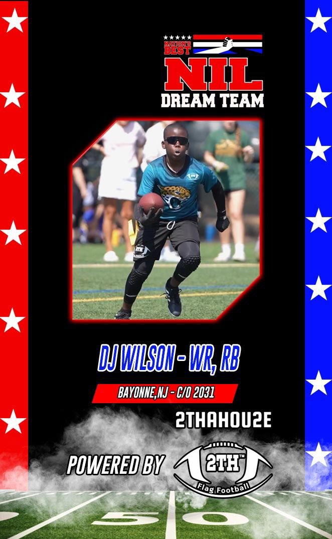 🎯 NIL Dream Team Alert 🎯
Big Boss Moves comin’ straight outta Bayonne, NJ 💪🏾💨
DJ “2THAHOU2E Hitman” Wilson been scorchin’ the field since the sandbox — 12 years old wit’ 7 years of grind, 175 tuddies, 4 chips, 8x All-Star, and 2x MetLife Showdown assassin 😤🏆
#NILDreamTeam
