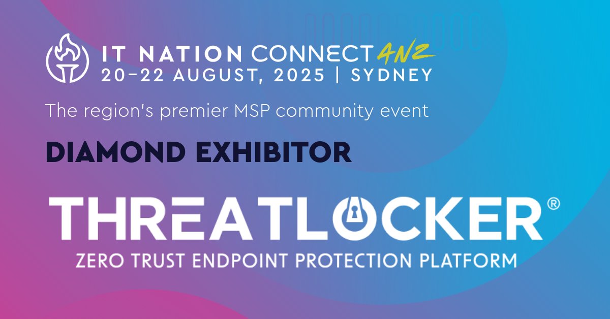 Big things happen when the right partners show up.

Thank you to our Diamond Exhibitor, ThreatLocker, for supporting the APAC MSP community and helping make IT Nation Connect ANZ possible.

We can’t wait to see you in Sydney!