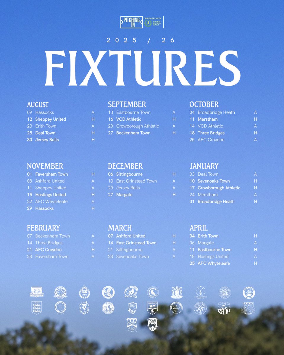 HerneBayFC's tweet image. Our full @IsthmianLeague 2025/26 schedule π
π bit.ly/HBFCFixtures
#HBFC | #WeAreTheBay