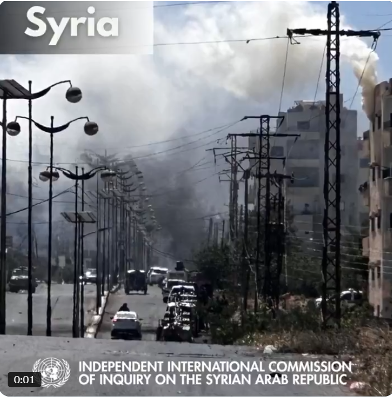 UNCoISyria's tweet image. Amid reports of ongoing fighting in As Suwayda, Israeli airstrikes & violence against civilians, @UNCoISyria reiterates the need for an immediate end to violence, safe passage for civilians, and full humanitarian access to all affected communities.