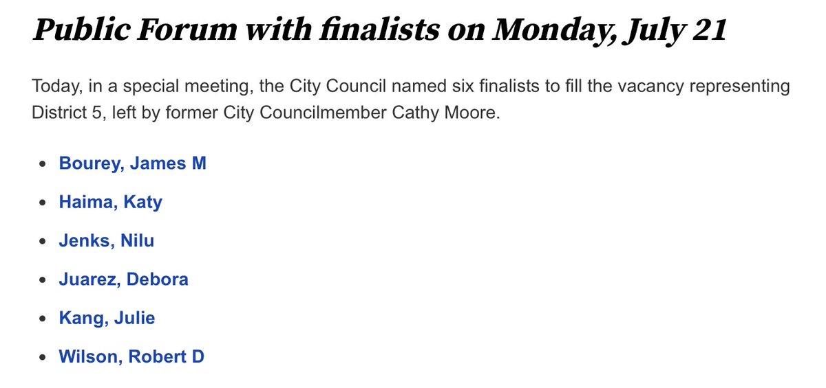 hannahkrieg's tweet image. ICYMI: The Seattle City Council narrowed down applicants to a list of six finalists for the D5 seat. As I reported previously, the spot seems locked up for former City Council Debora Juarez...