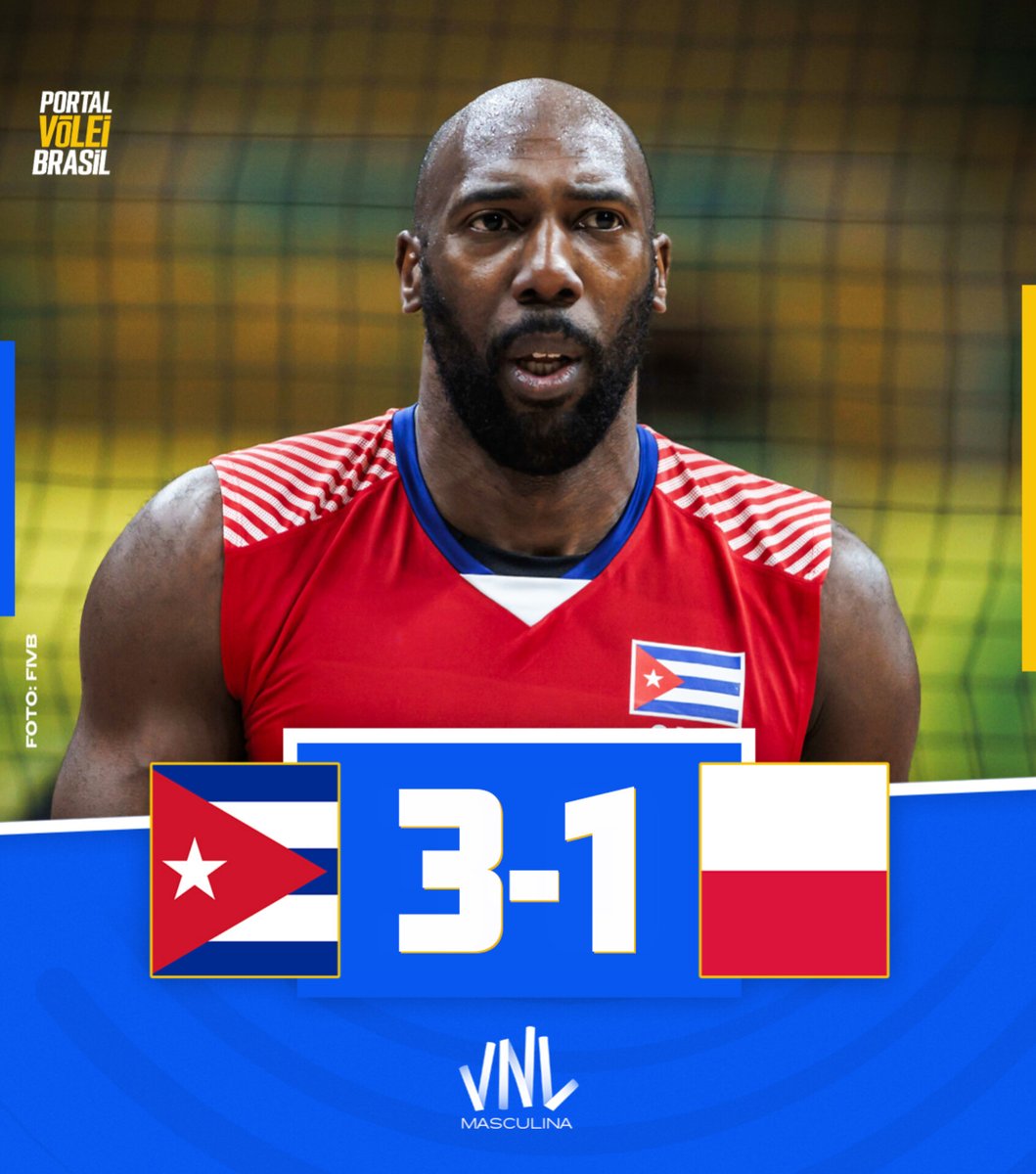 portal_volei's tweet photo. ✅ FIM DE JOGO!

🏐 🇨🇺 CUBA 3x1 POLÔNIA 🇵🇱
➡️ (22x25, 25x19, 25x21, 26x24)
🏆 VNL Masculina | Semana 03 https://t.co/aeqbehudBi