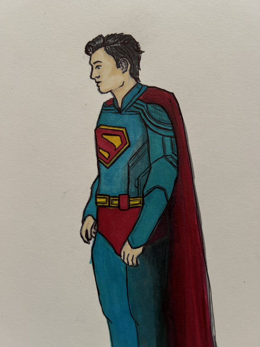 nelliecosplay's tweet photo. Film so inspiring I did 2 drawings of Corenswet asap 
#superman https://t.co/bFNmlWShcI