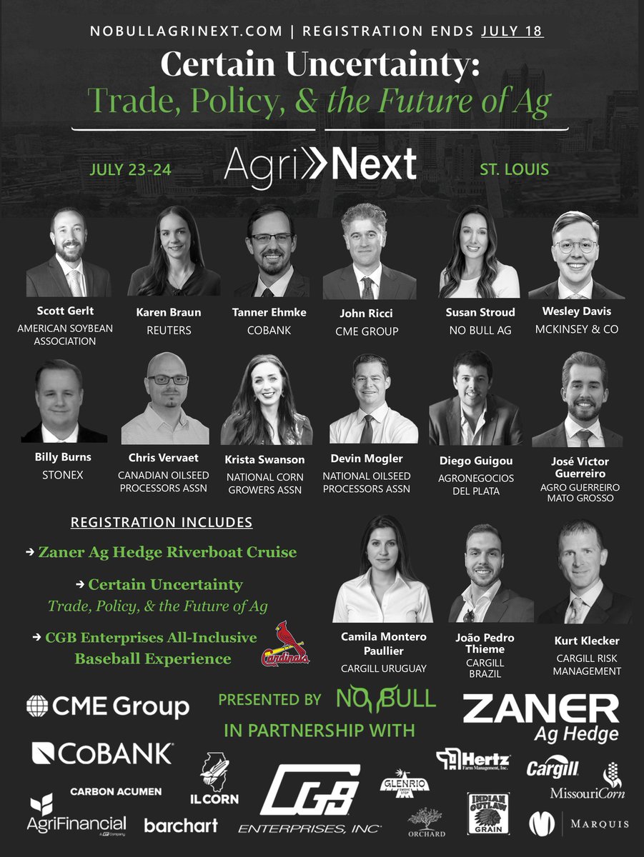 NoBullAgriNext's tweet photo. By this time next Thursday, we'll be wrapping up a fantastic day of sessions featuring 15 industry-leading speakers &amp; panelists discussing the topics that matter most to ag—both today, &amp; tomorrow.

For event details, including the full agenda - visit https://t.co/dHmiNd5DPs https://t.co/Zk2IYxGiRC