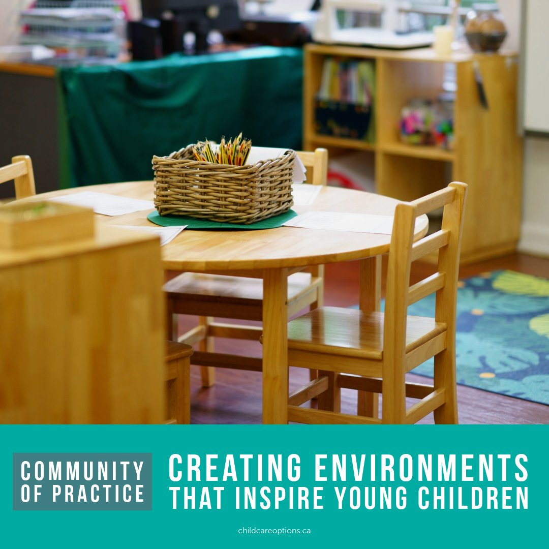 This Fall, Daljit &amp; Nina will be hosting our next Community of Practice that will help you design meaningful spaces for children &amp; yourselves.

Creating Environments That Inspire Young Children
Sept 11, 2025 - March 12, 2026
6:30-9:00pm
Cost $40.00
childcareoptions.ca/events/creatin…