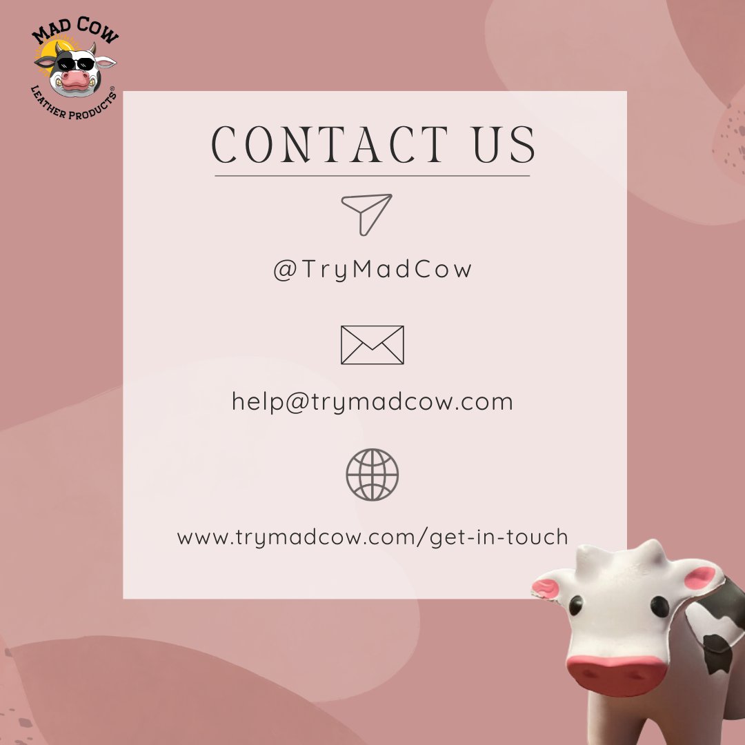 Have questions? Get in touch with us!
.
.
.
#TryMadCow #MadCowLeatherProducts #LeatherCare #LeatherCream #WaterproofSpray #LeatherDressing #LeatherSpotCleaner #LeatherCareBundle #Summer #ContactUs