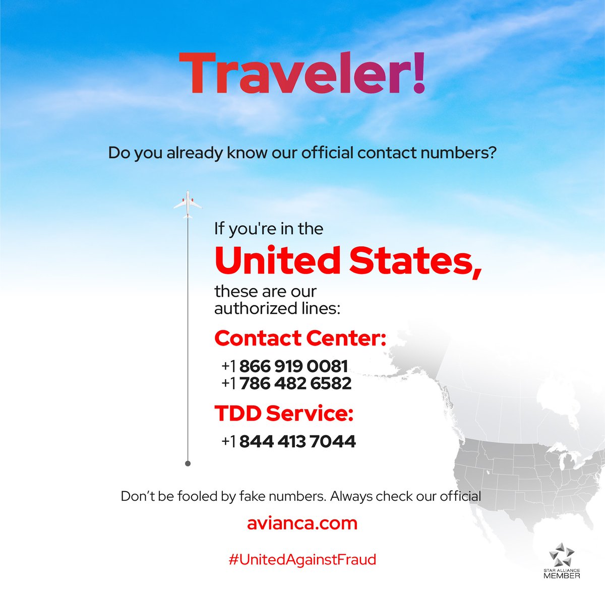 📲 #UnitedStates: Discover all our customer service channels and choose the one you like best. We're here to guide you before, during, and after your flight: cutt.ly/yrI6a9eH. ☁️✈️

#UnitedAgainstFraud