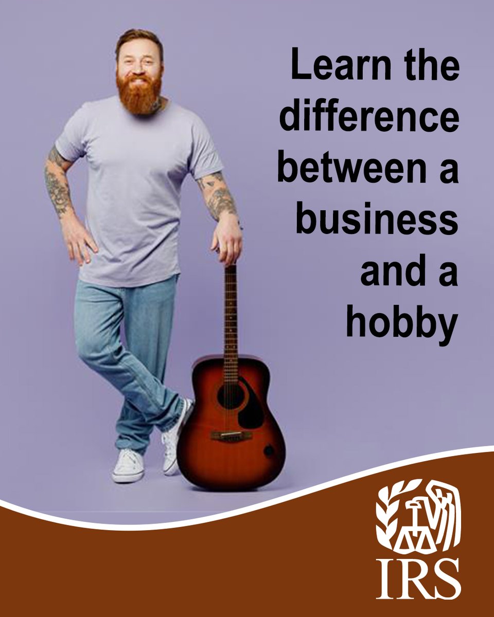 IRSsmallbiz's tweet image. #IRS tip: Hobbies and businesses are treated differently when it comes to filing taxes. The biggest difference between the two is that businesses operate to make a profit while hobbies are for pleasure or recreation. Learn more: ow.ly/R2Wh50WnffK