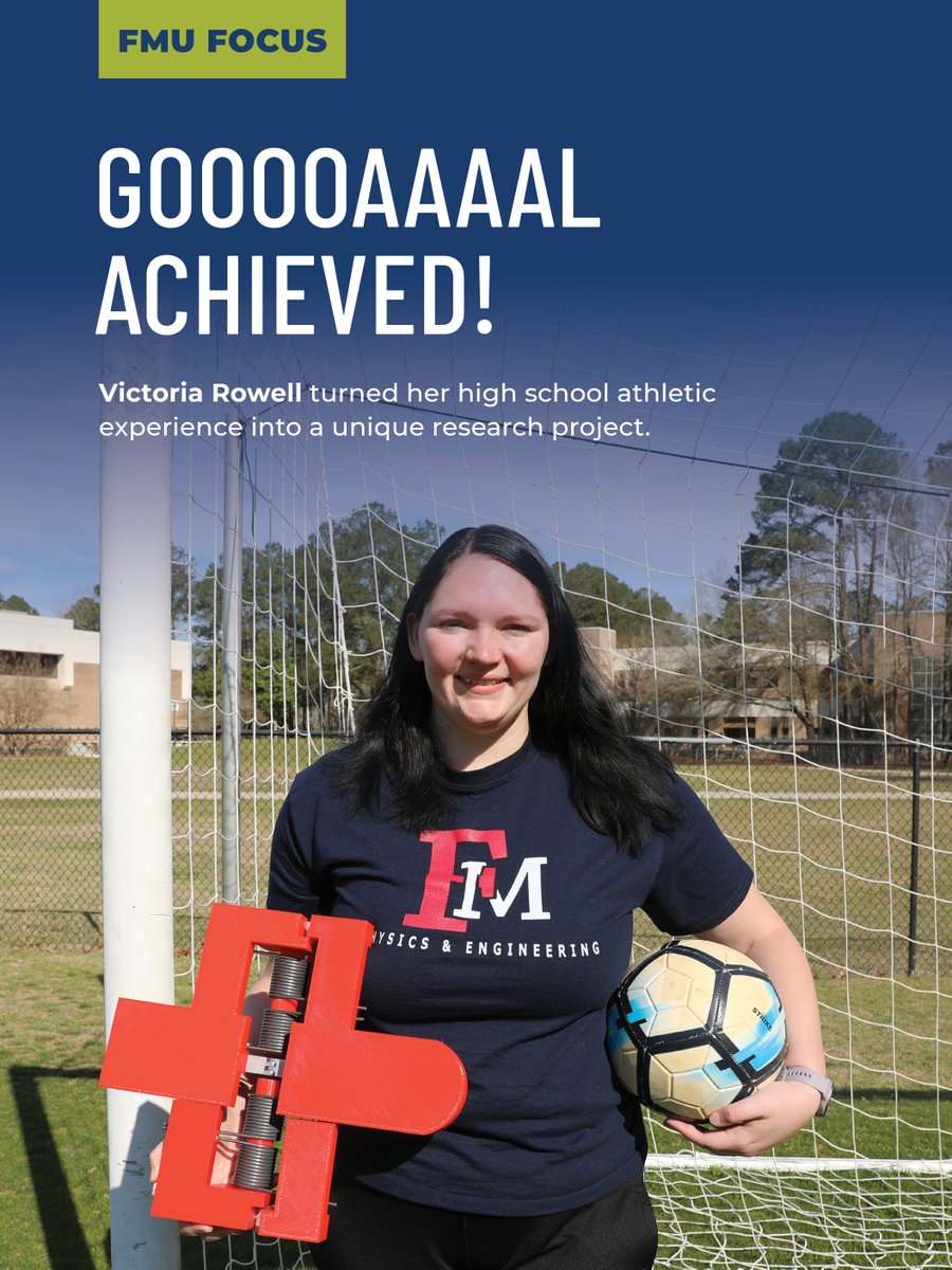 Can wearable tech measure the difficulty of a soccer save? Victoria Rowell (’25) combined her love of goalkeeping with engineering to find out. Her senior project at FMU could help redefine how we analyze athletic performance. 🧤⚽

Read her story: fmarion.edu/goal-achieved/