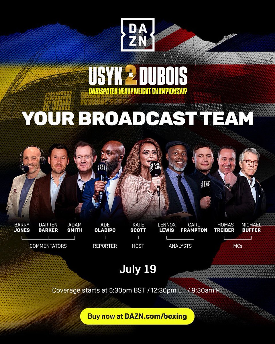 LennoxLewis's tweet image. Looking forward to being a part of the @DAZNboxing broadcast team for Usyk vs Dubois 2 this Saturday July 19th at Wembley Stadium. It’s going to be a crackin’ fight.
BOTH fighters have learned from, and grown, since their first fight and it’s going to be interesting to see how…