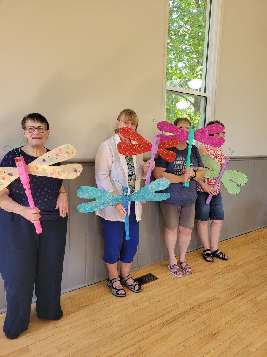 On Tuesday we held our Creative Aging: Dragonfly Art program at the Onondaga Community Hall 💐 Patrons crafted decorative dragonflies to celebrate summer.
