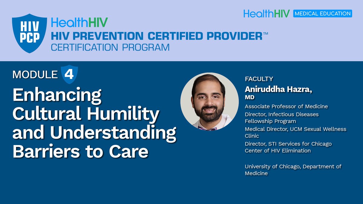 Join Aniruddha Hazra, MD, as he discusses the impact of stigma, discrimination, and trauma on HIV risk and engagement in care. Enroll in Module 4 of the HealthHIV HIV Prevention Certified Provider™ (HIVPCP) Certification Program here: healthhiv.org/hivpcp.