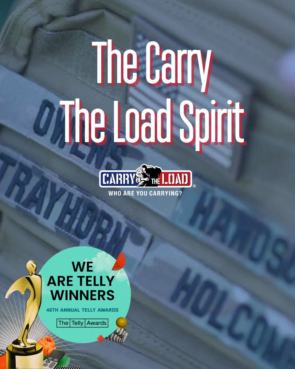 CarryTheLoad's tweet image. We&apos;re honored that #CarryTheLoad won 2 silver @TellyAwards for our &quot;Amazingly Woven&quot; &amp;amp; &quot;The Carry The Load Spirit&quot; films. Both films highlight why our mission is so important &amp;amp; we&apos;re deeply grateful. Watch: ow.ly/igM750Wrnro

Big thanks to Jason Hess Films &amp;amp; our video team!