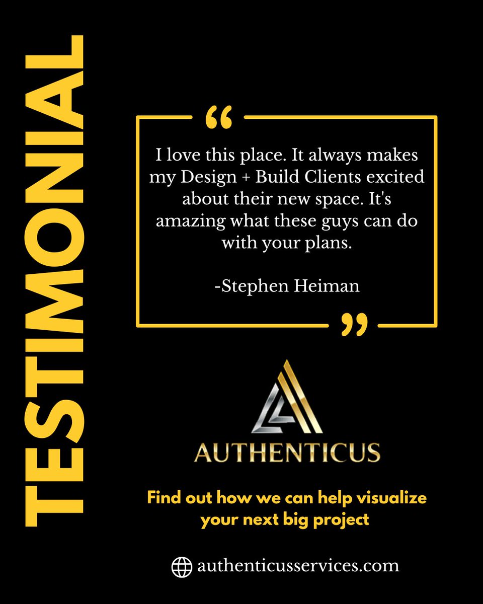 AuthenticusHou's tweet image. When clients can see it, they believe in it.
Authenticus brings clarity, confidence, and connection to every step of the custom home journey—just ask those who’ve walked through it.

#Authenticus #ClientTestimonial #DesignConfidence #ImmersiveExperience #CustomHomes