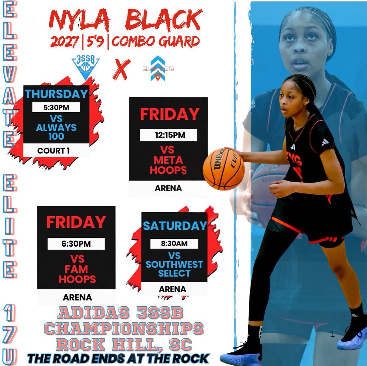 The Road Ends At The 🪨. Coaches come check out my @elevateelite17u3ssb Squad.🔥
#JulyLivePeriod #Beastmode😤💪🏽 #GodsSpeed🙏🏽