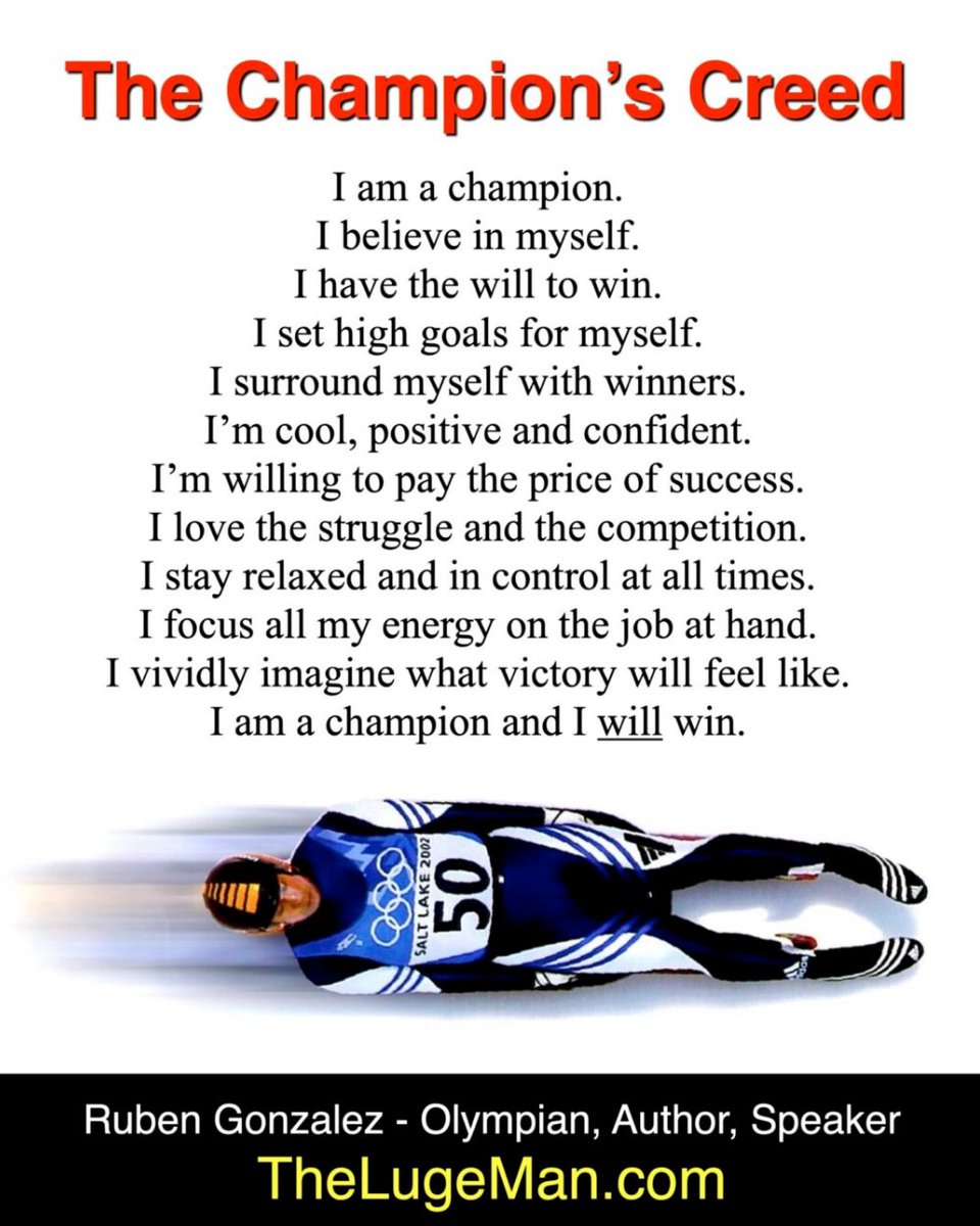 Read it with PASSION every day and watch your life change.

Read it > Believe it > Act on it > Results will come...

Print your free copy below.

TheChampionsCreed.com
