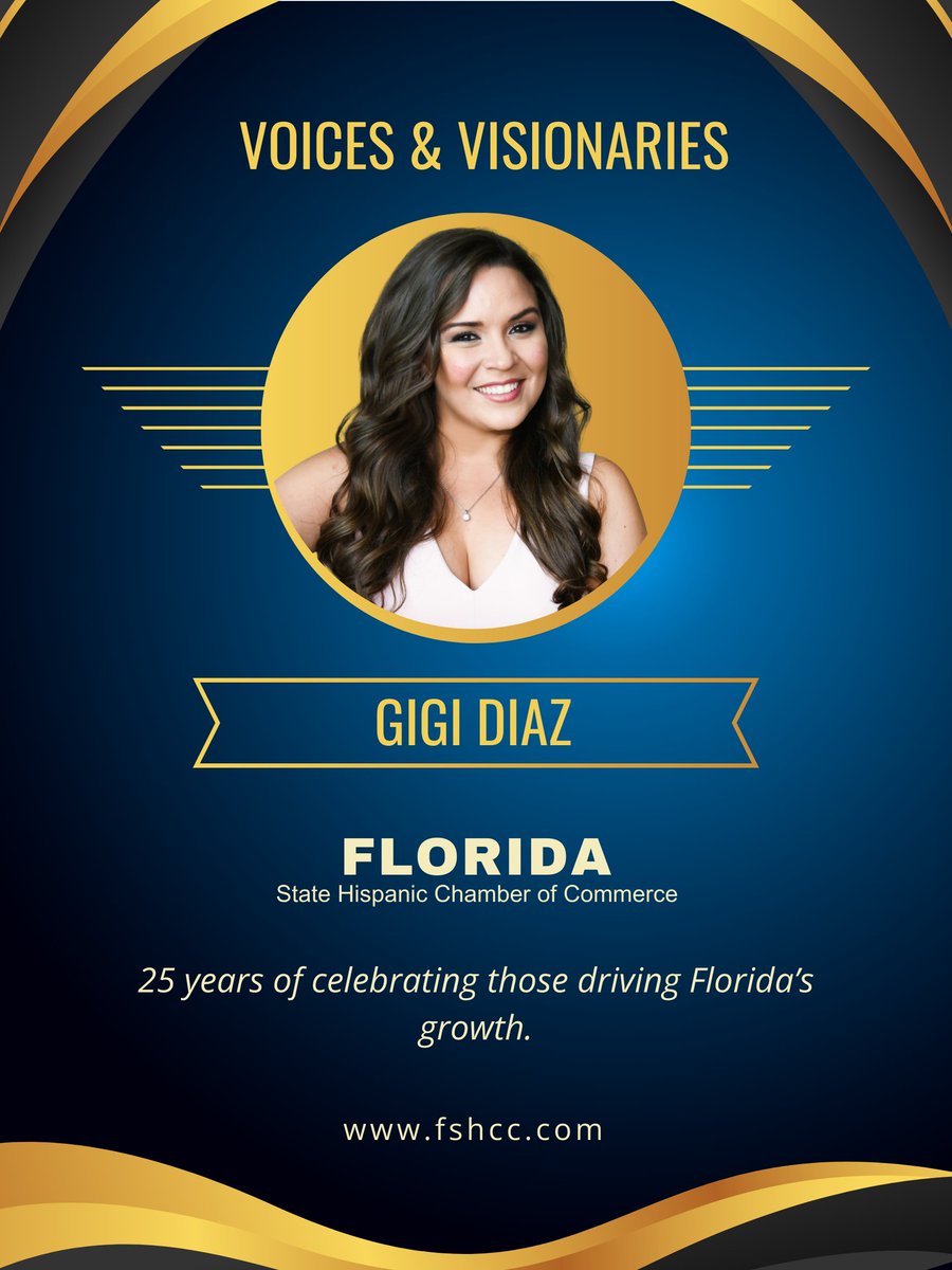 For 25 years, FSHCC has celebrated leaders shaping Florida’s Hispanic business community. Today we spotlight <a href="/GiGiDiazLIVE/">GiGi Diaz</a>, entrepreneur, life coach &amp; media personality. Founder of Seizing Happy, she empowers others to grow &amp; thrive✨