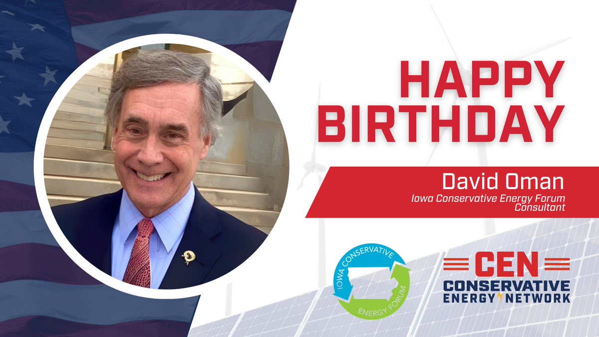 ConsEnergyNet's tweet image. 🎈 Cheers to David Oman, our @IowaCEF Consultant! Here’s to a birthday that’s bright, happy, and full of all your favorite things.
#HBDfromCEN