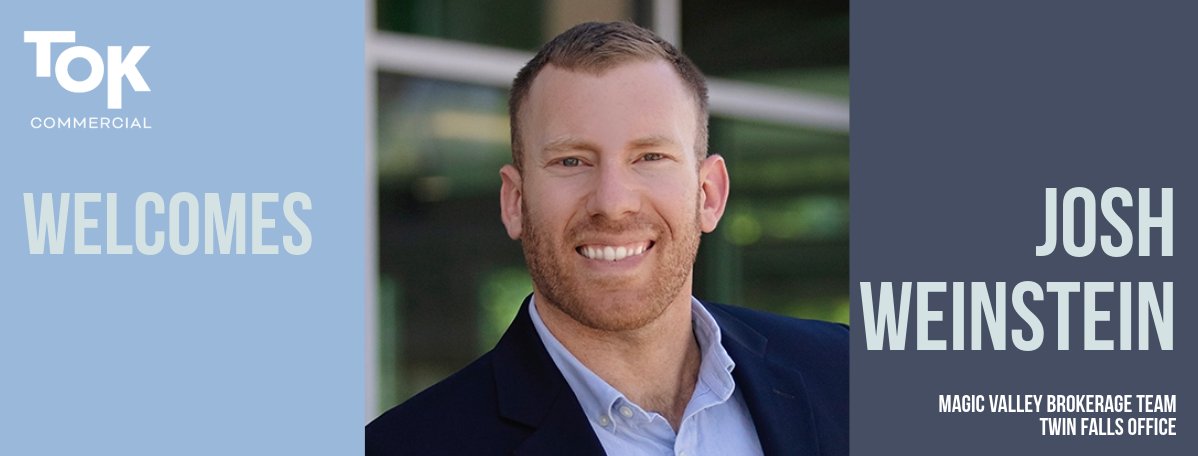 tokcre's tweet photo. We’re excited to welcome Josh Weinstein to TOK Commercial’s Magic Valley Brokerage team! 🎉

To reach out to Josh directly, visit the link in our below.
https://t.co/dM4cfBdnQM

#itstok #MagicValley #CRE #CommercialRealEstate #TenantRep #Leasing #Sales #Brokerage #IdahoBusiness https://t.co/TWKTrFmIUQ