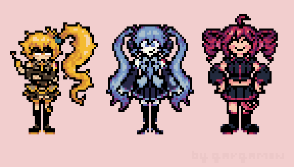 dgargamon's tweet image. triple baka

#miku #teto #neru