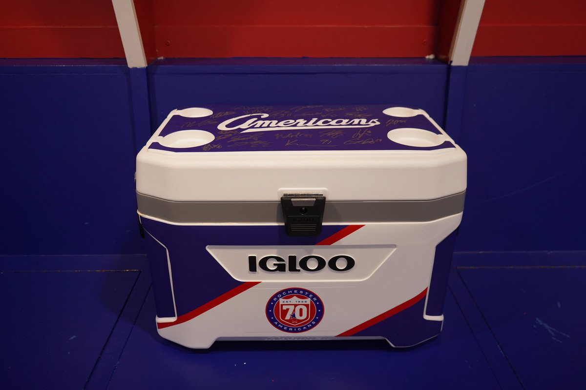 AmerksHockey's tweet image. 🚨 The team-signed 70th Anniversary cooler that is included in this week's Summer Series Auction with
@Win_with_DASH, closes Sunday night!
🎫 BID NOW | Amerks.com/Auction