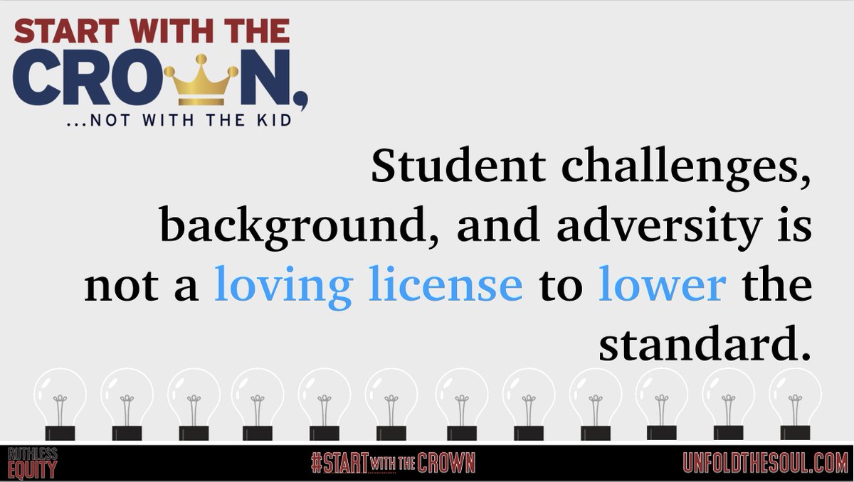 Empathy should elevate your expectations, not erase them. Hold the bar high because every kid deserves that. #StartWithTheCrown