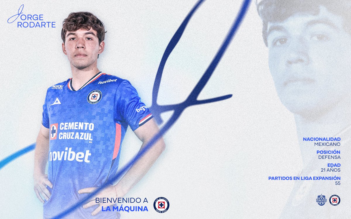 CruzAzul's tweet photo. De @MinerosFc a La Máquina. 💙

Se incorpora juventud a la defensa Cementera. 

¡Bienvenido a Cruz Azul, Jorge Rodarte! https://t.co/33VWfjSdpy