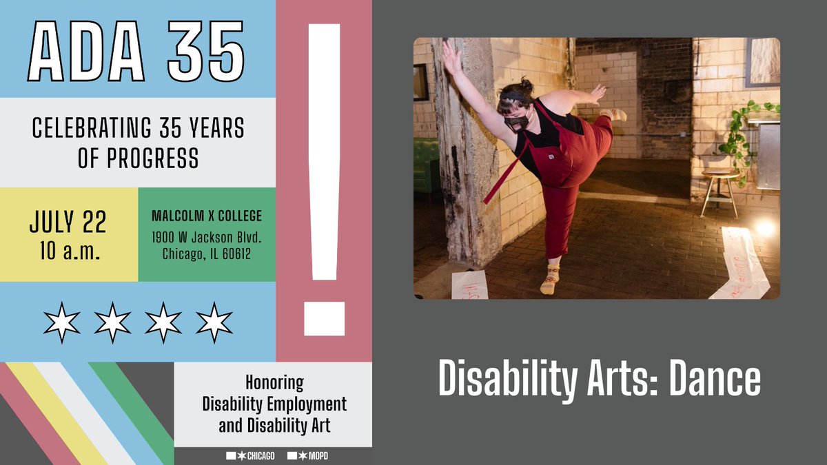 MOPDChicago's tweet image. Our ADA35 event will highlight Chicago’s disability arts! Check out dancer and choreographer Maggie Bridger as she presents her original work “Scale” at #ADA35. chicago.gov/ada35
