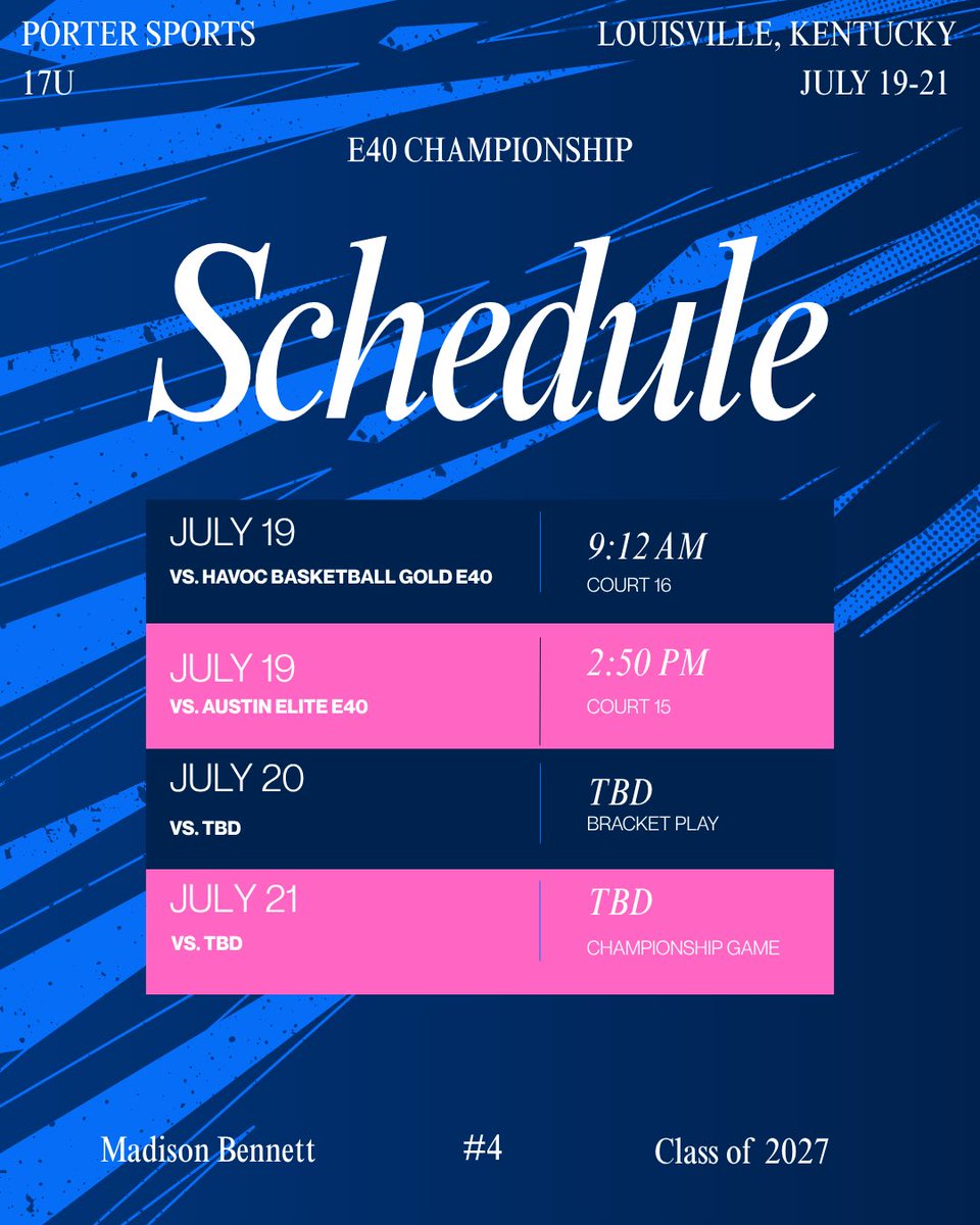 headed back to Louisville for e40 championship weekend heres the schedule!! 
#e40