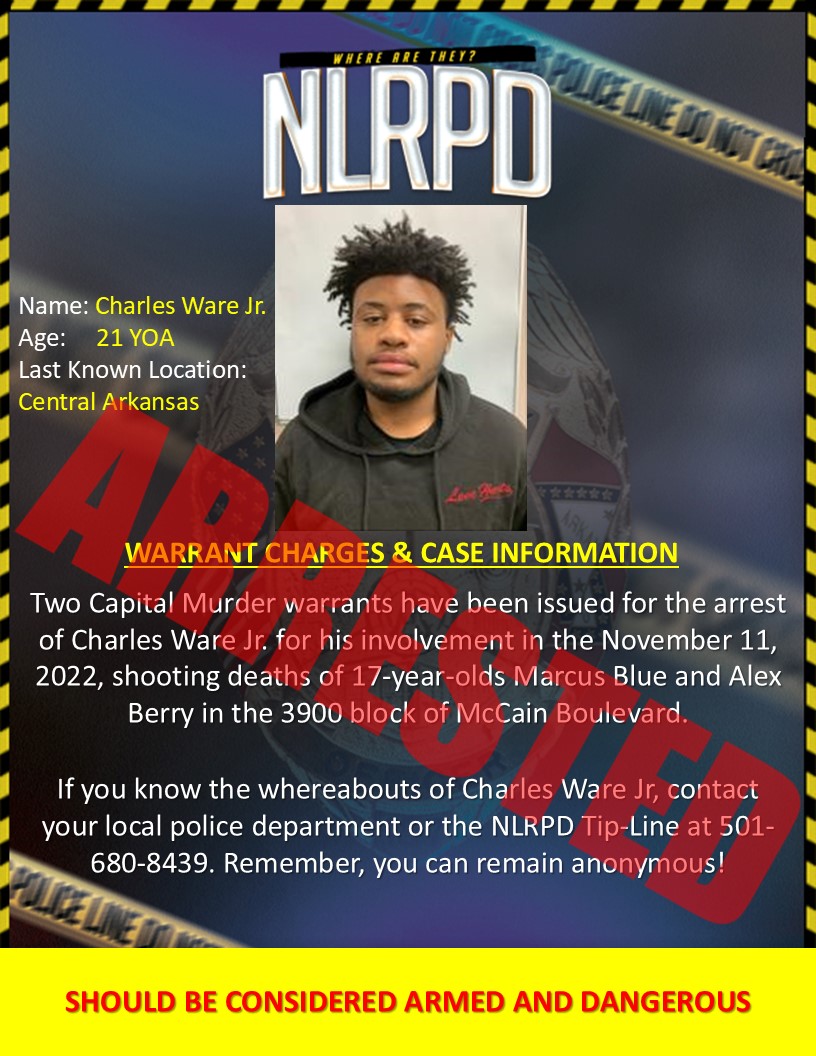 NLRPD's tweet image. **Arrest Update 07-17-25**
Earlier today, Charles Ware was arrested in Conway, AR, by the United States Marshals Service Eastern District of Arkansas Fugitive Task Force. THANK YOU to our friends on social media for sharing Mr. Ware's BOLO. #NLRPD #SeeSomethingSaySomething