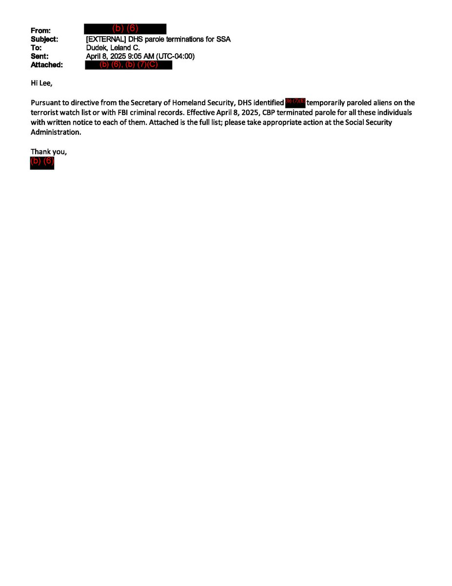 SocSecBlog's tweet image. Here&apos;s a couple of interesting orders from DHS to Lee Dudek, then Acting Commissioner of Social Security. Notice that they&apos;re kinda lacking in legal authority for what&apos;s being ordered.
ssa.gov/foia/readingro…