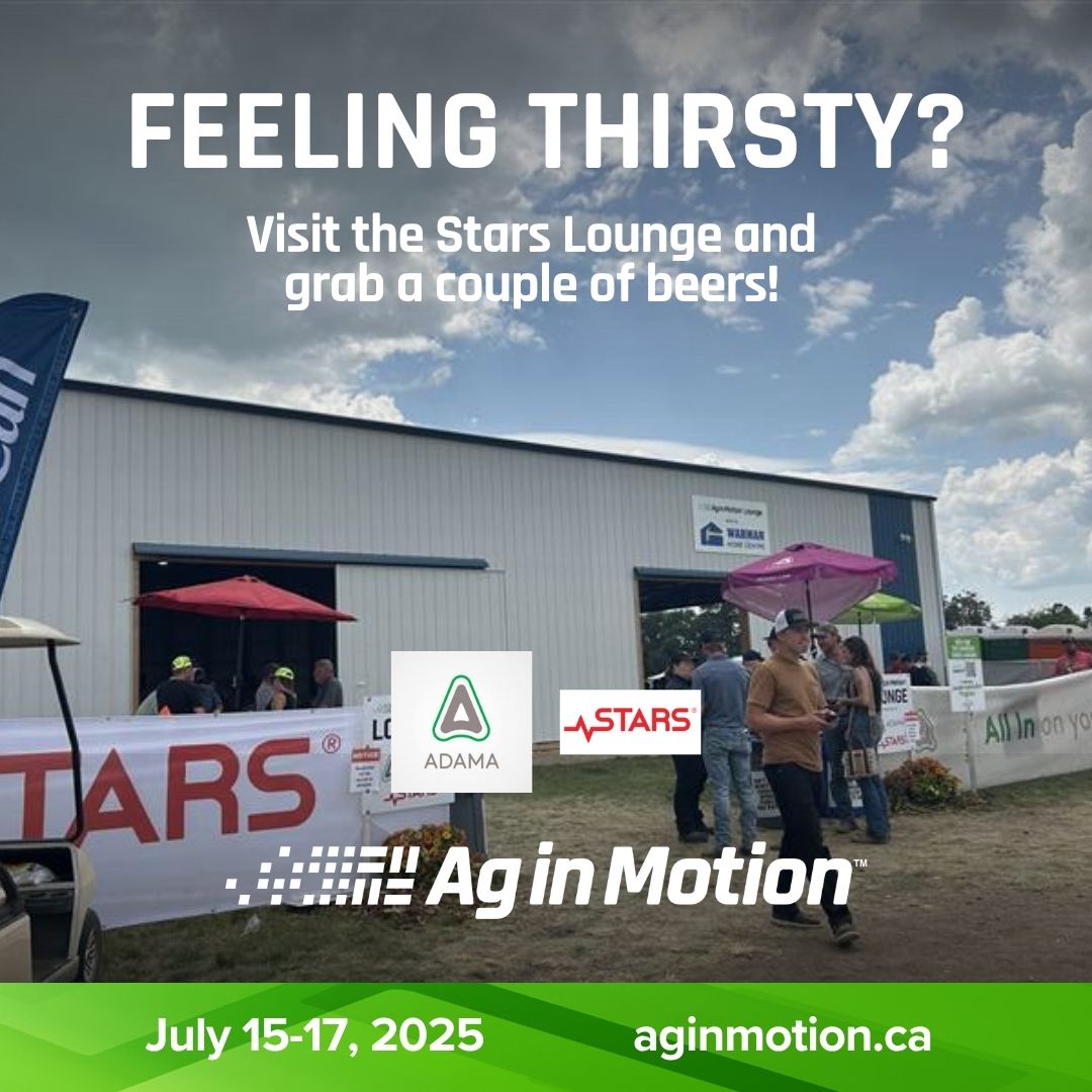 AginMotion's tweet image. Feeling thirsty? 🍻
Big thanks to @STARSambulance & @adama_canada for sponsoring the STARS & ADAMA Lounge at #AIM25!
Come on in, grab a cold one, and recharge.
#AgInMotion #FarmShow #AIM25