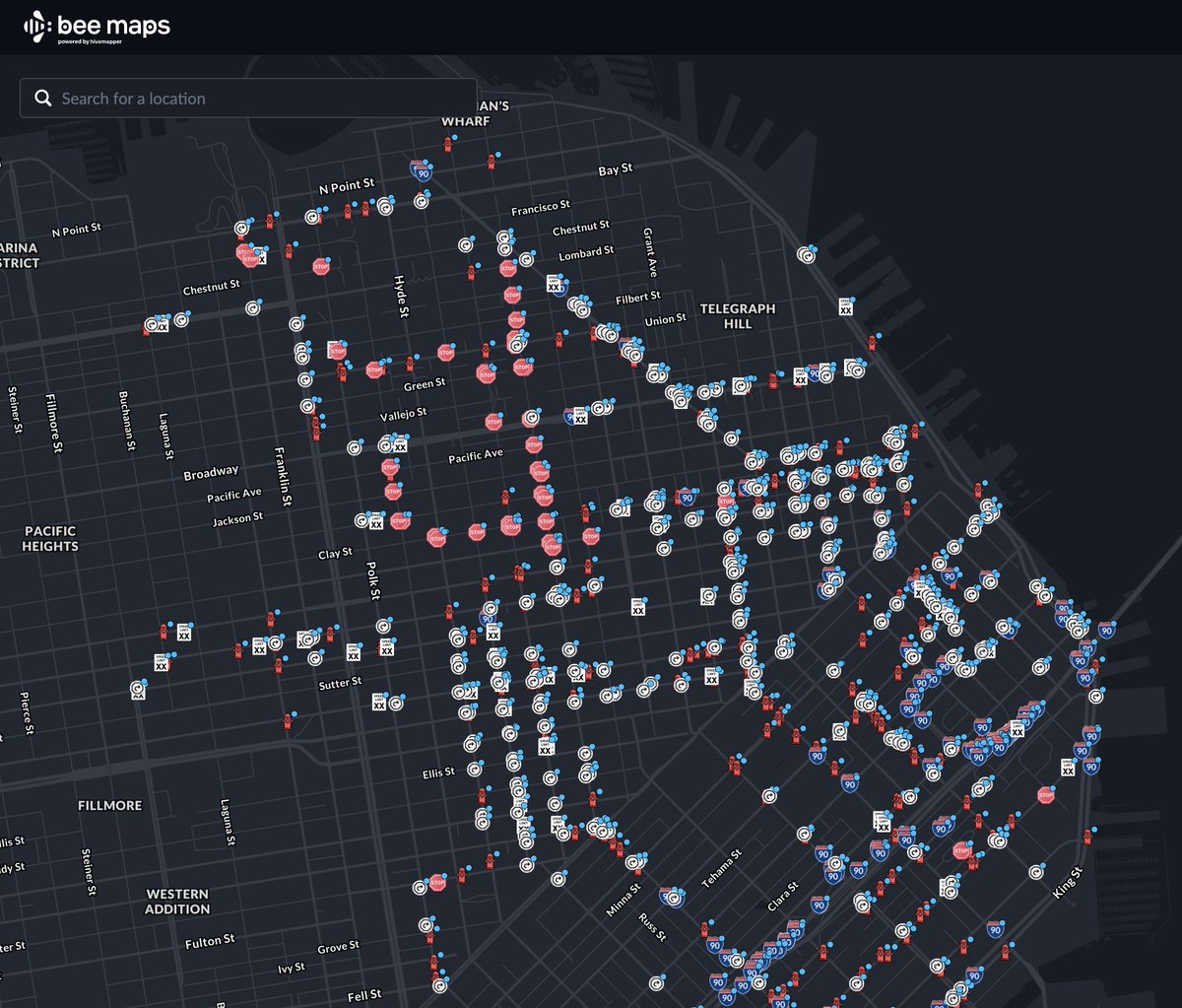 When the Hivemapper Bee drives, the map grows.

Here’s what a slice of SF looks like after just one hour with half a dozen Bees on the road.