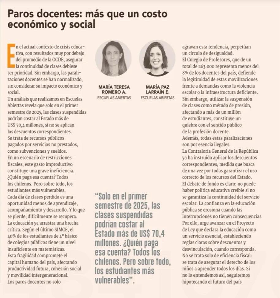 Más de US$70 millones en servicios no prestados y +1 millón de estudiantes sin clases solo en el primer semestre de 2025.
Los paros docentes agravan la crisis educativa.
40% de los niños en escuelas públicas no domina matemáticas.
¿Y aún no es esencial la educación?