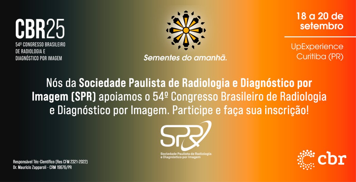 Participe do #CBR2025! Quem é membro ativo da SPR tem desconto na inscrição do 54º Congresso Brasileiro de Radiologia e Diagnóstico por Imagem.

Saiba mais em: congresso.cbr.org.br