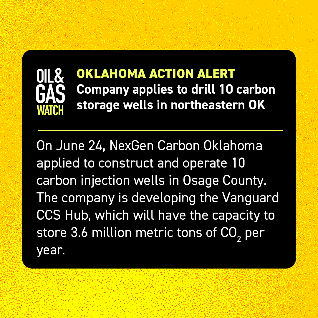 Oil and Gas Watch (@oil_watch) on Twitter photo Company applies to drill 10 carbon storage wells in northeastern OK
oilandgaswatch.org/alert/rec_d1on…
<a href="/Osagenation/">Osage Nation</a> <a href="/Conserve_OK/">Conservation Coalition of Oklahoma</a> <a href="/TheOklahoman_/">The Oklahoman</a> <a href="/kfor/">KFOR</a> <a href="/OKCFOX/">KOKH FOX 25</a> <a href="/NEWS9/">News 9</a> Company applies to drill 10 carbon storage wells in northeastern OK
oilandgaswatch.org/alert/rec_d1on…
<a href="/Osagenation/">Osage Nation</a> <a href="/Conserve_OK/">Conservation Coalition of Oklahoma</a> <a href="/TheOklahoman_/">The Oklahoman</a> <a href="/kfor/">KFOR</a> <a href="/OKCFOX/">KOKH FOX 25</a> <a href="/NEWS9/">News 9</a>