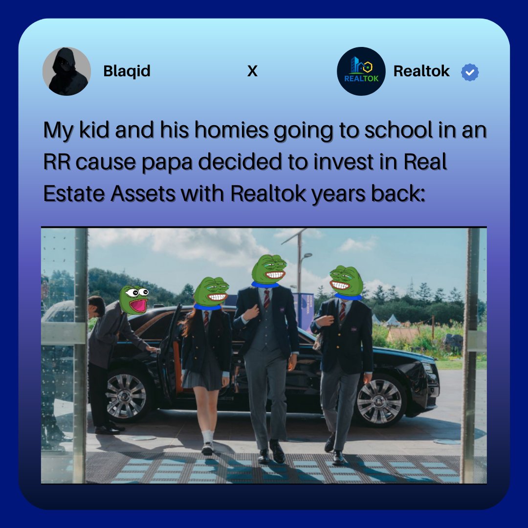 Blaqdkidd's tweet photo. OWNING REAL ESTATE HAS NEVER BEEN THIS EASY!
@Realtok214 is a tokenized real estate investment platform that allows you to earn or hold value in property through Blockchain.
Want an RR soon? Go @Realtok214
#Realtok #realtokmemecontest https://t.co/gSq5SdL8P3