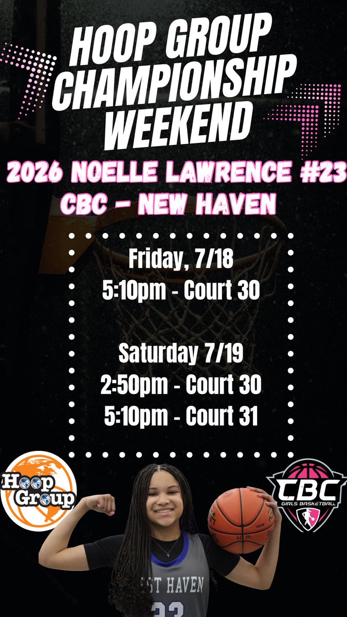 Here is my schedule for the HGSL Championship with <a href="/girlscbc/">CBC Girls</a>!