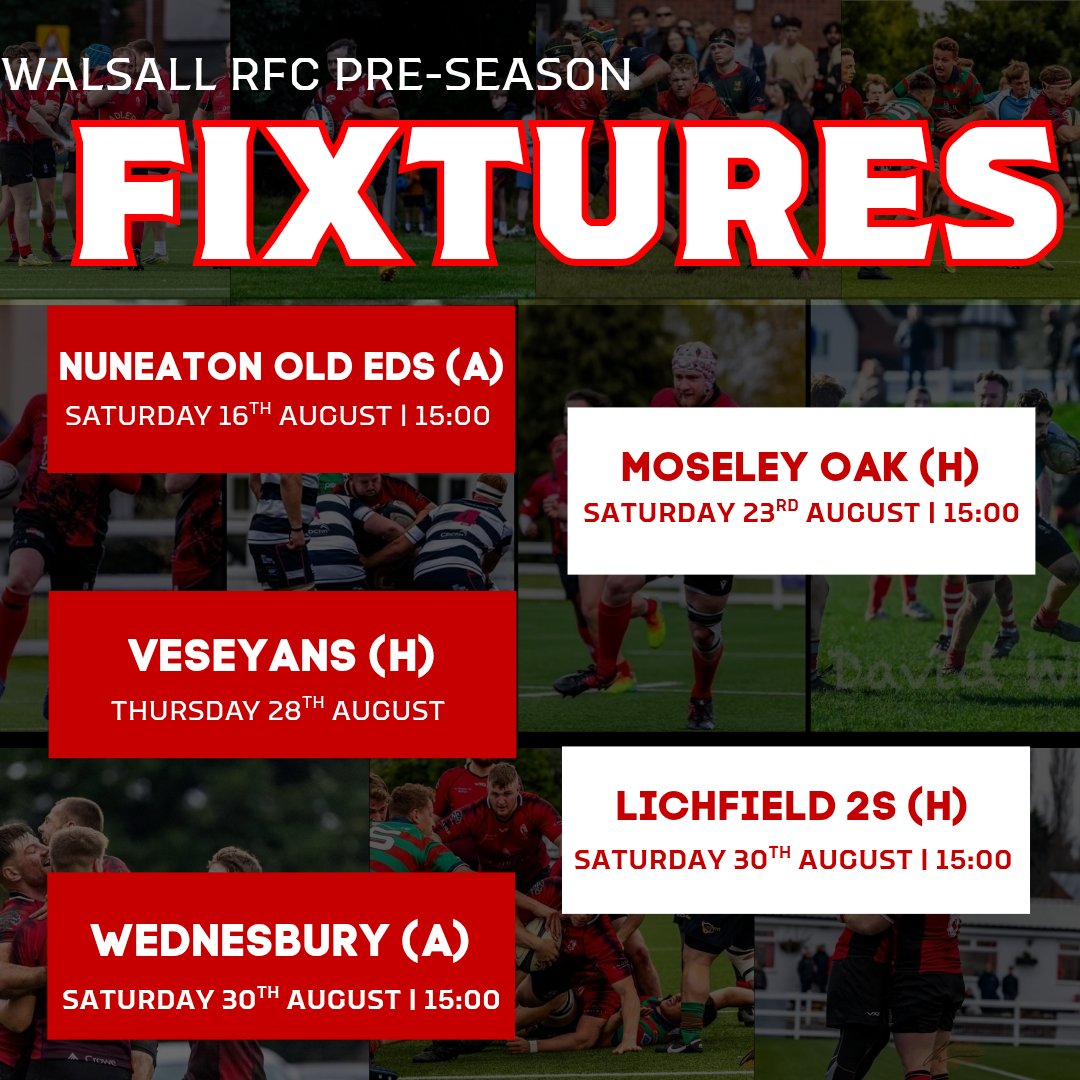 ▪︎PRE-SEASON FIXTURES▪︎

Dates for your diaries!

Here are the pre-season fixtures for our senior teams in August.

We look forward to playing against old and new opposition, and we are sure they will be entertaining and competitive encounters.