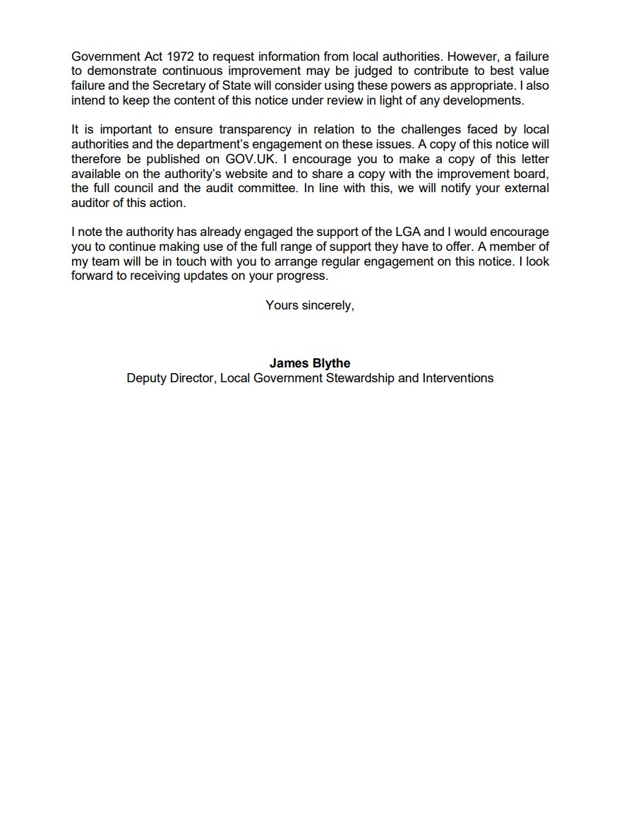 JackTShaw's tweet image. The Government has issued a Best Value Notice to Dudley Council: