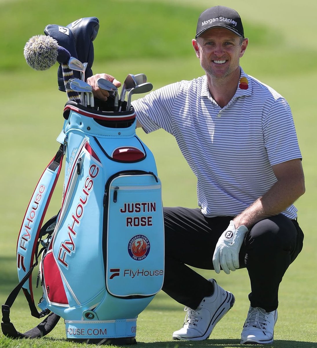 jawncena69's tweet image. Flyhouse’s logo, nearly identical to @FloWrestling’s “F,” is now featured on pro golfer Justin Rose’s bag and sleeve. The visual overlap may be setting the stage for a potential copyright dispute…