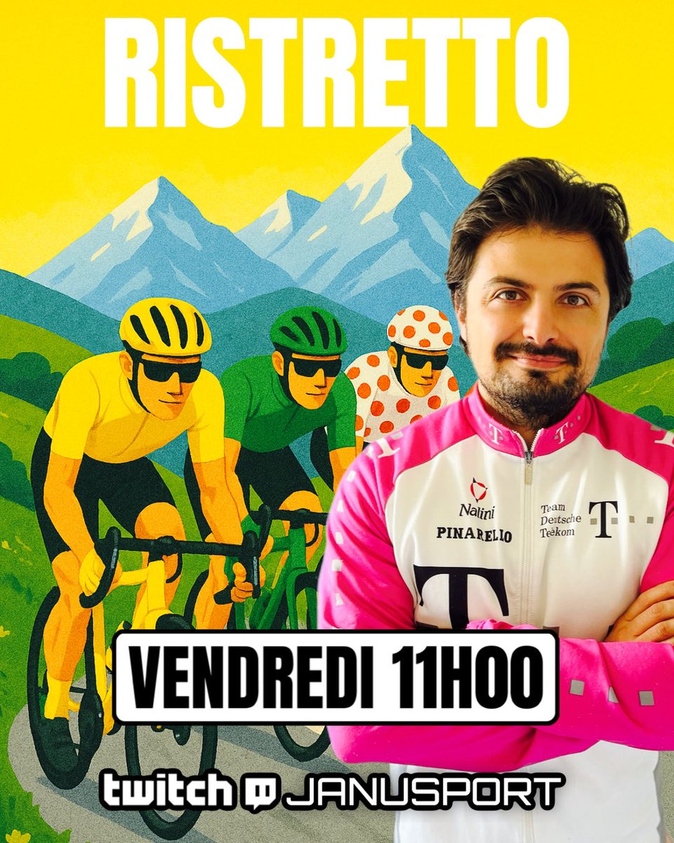 Janusport (@janusport) on Twitter photo 📍 Loudenvielle > Peyragudes
🚴♂️ 13ème étape #TDF2025
☕️ 11h00
🎥 Twitch.tv/Janusport
🇸🇮 Débrief de l’étape du jour, preview de la victoire à venir de Tadej et les pronos de <a href="/TamerlanXIV/">Flo Marlière</a> sur Twitch 👈 📍 Loudenvielle > Peyragudes
🚴♂️ 13ème étape #TDF2025
☕️ 11h00
🎥 Twitch.tv/Janusport
🇸🇮 Débrief de l’étape du jour, preview de la victoire à venir de Tadej et les pronos de <a href="/TamerlanXIV/">Flo Marlière</a> sur Twitch 👈