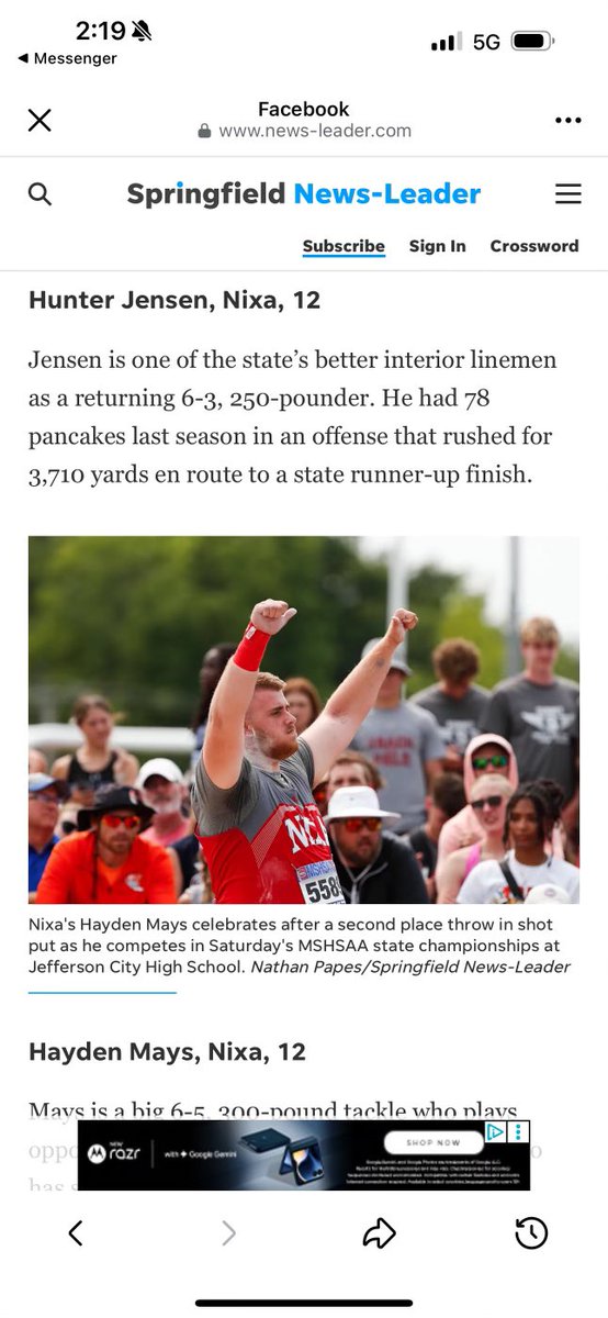 Thank you <a href="/WyattWheeler_NL/">Wyatt Wheeler</a> for including me on the list of some of the better offensive lineman in the state!