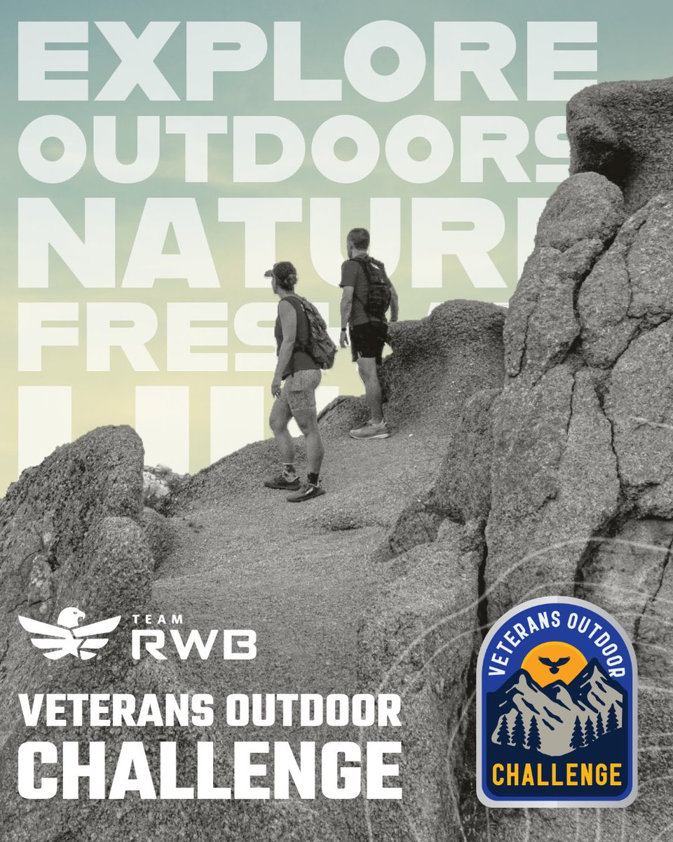 Team Red, White & Blue (@teamrwb) on Twitter photo The Veterans Outdoor Challenge starts TOMORROW!
From 18 July - 18 Aug, we're teaming up with the @deptvetaffairs <a href="/NatlParkService/">National Park Service</a> and more to help Veterans recharge in the great outdoors. Hike. Kayak. Chill at the park. Whatever adventure you choose, just get outside and do it. The Veterans Outdoor Challenge starts TOMORROW!
From 18 July - 18 Aug, we're teaming up with the @deptvetaffairs <a href="/NatlParkService/">National Park Service</a> and more to help Veterans recharge in the great outdoors. Hike. Kayak. Chill at the park. Whatever adventure you choose, just get outside and do it.