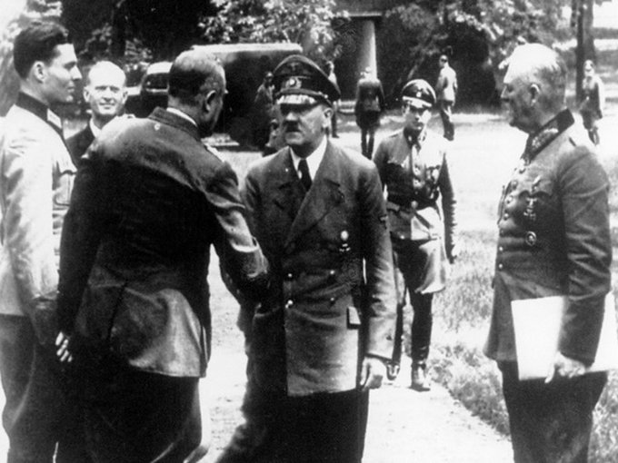 MilHistNow's tweet image. Today in 1944, assassins attempt to kill Adolf Hitler by planting a bomb in his East Prussian headquarters. The Führer survives and credits divine intervention. Mass arrests follow; nearly 5,000 Germans will be executed for their alleged involvement in the plot.