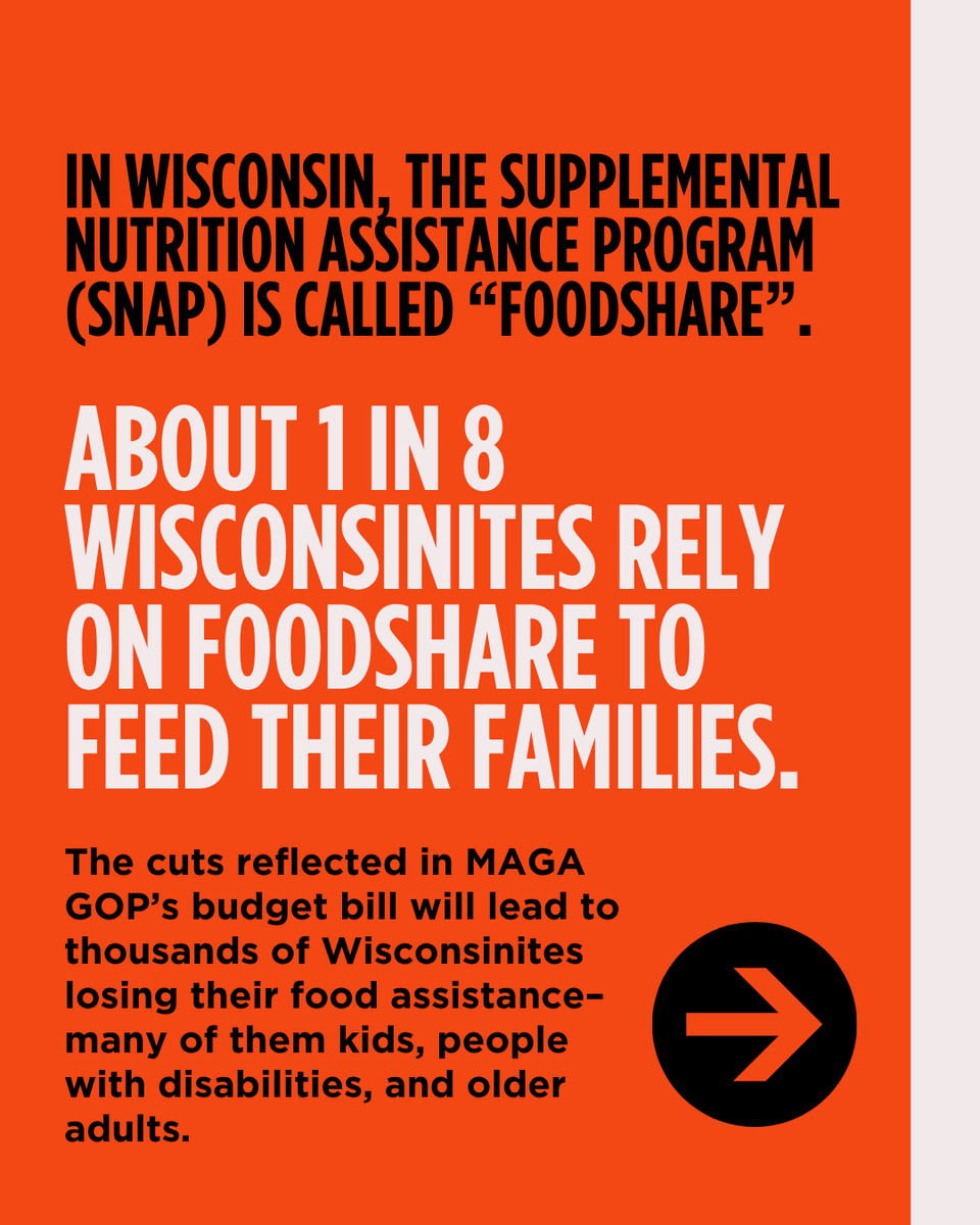 ABetterWis's tweet image. While our families struggle with the rising cost of groceries, Republicans like @derrickvanorden voted for the largest cut to food assistance in U.S. history—which will increase food insecurity and worsen the food affordability crisis all so the 1% can get another tax break.