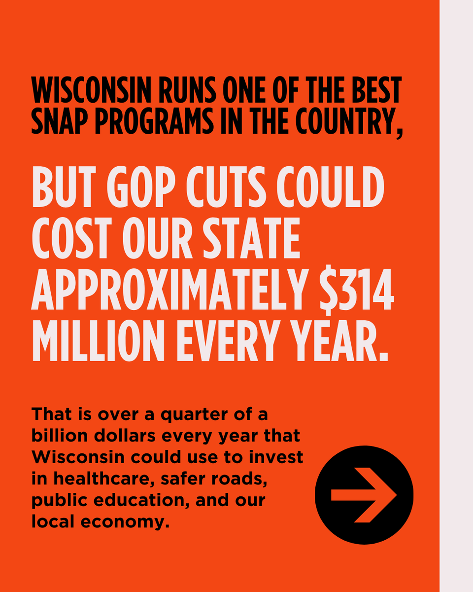 ABetterWis's tweet image. While our families struggle with the rising cost of groceries, Republicans like @derrickvanorden voted for the largest cut to food assistance in U.S. history—which will increase food insecurity and worsen the food affordability crisis all so the 1% can get another tax break.