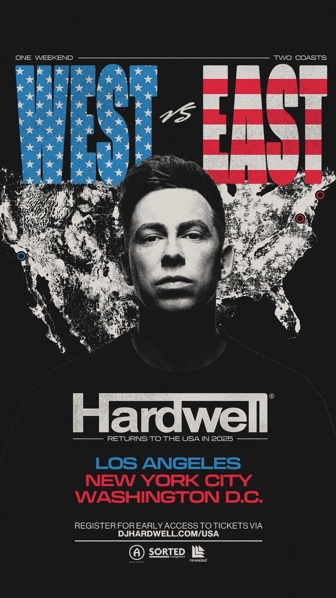 HARDWELL's tweet image. Your votes have been counted & I’m returning to America for one big weekend in LA, NY and DC! 🇺🇸
Dates & Venues TBA soon!! Register for early access to tix via: djhardwell.com/usa
Where will I see you on the dance floor?
