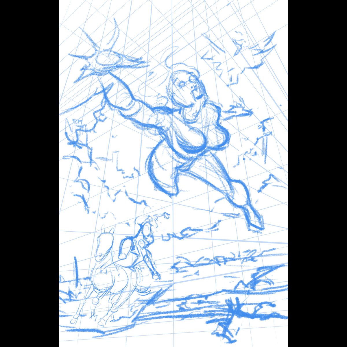 GabeMastracci's tweet photo. A little before an after from roughs to pencils. #splashpage #comics #xena #xenawarriorprincess https://t.co/rqNL1rPF1k