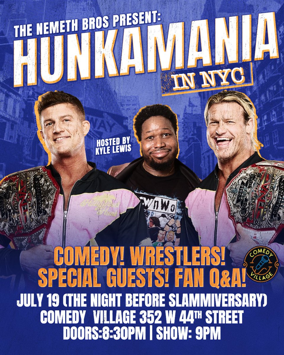 KeepItFiveStar's tweet image. Not on here much but still doing comedy and still talking wrestling. Sometimes I get to do both at the same time! Come hang 7/19, 9PM at Comedy Village! comedyvillage.com/event/saturday…